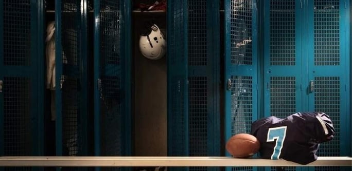 football locker room before a game