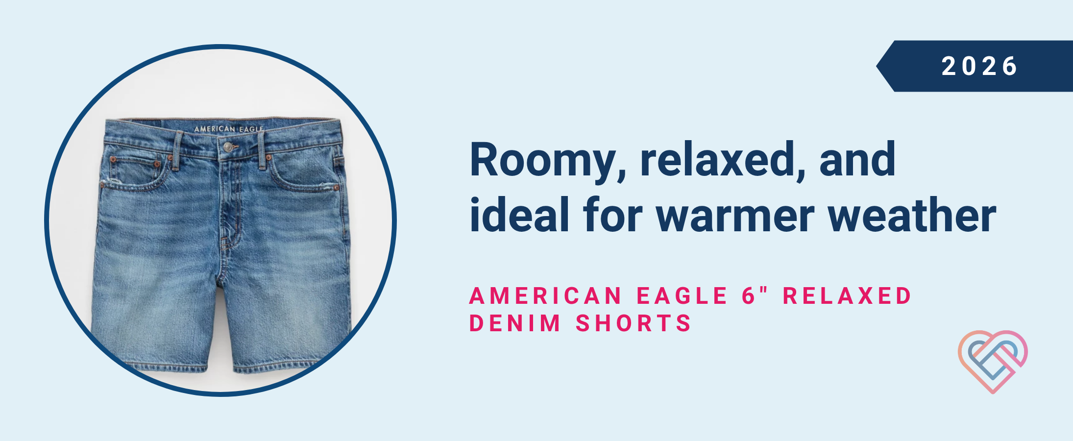 Roomy, relaxed, and ideal for warmer weather: American Eagle 6" Relaxed Denim Shorts