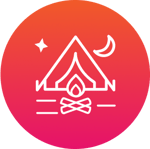 Camping tent icon