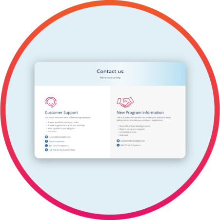 Contact us page screenshot