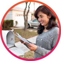 Woman checking her mailbox