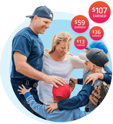 baseball family using raiseright