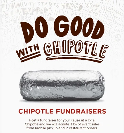 example of Chipotle restaurant fundraiser flyer