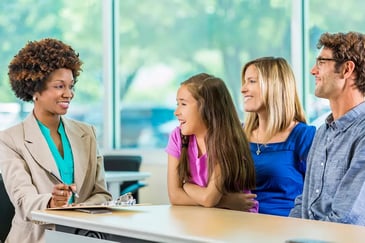 family meeting with private school administrator