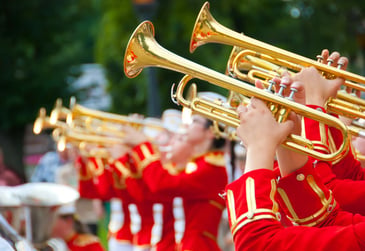 marching band trumpet players