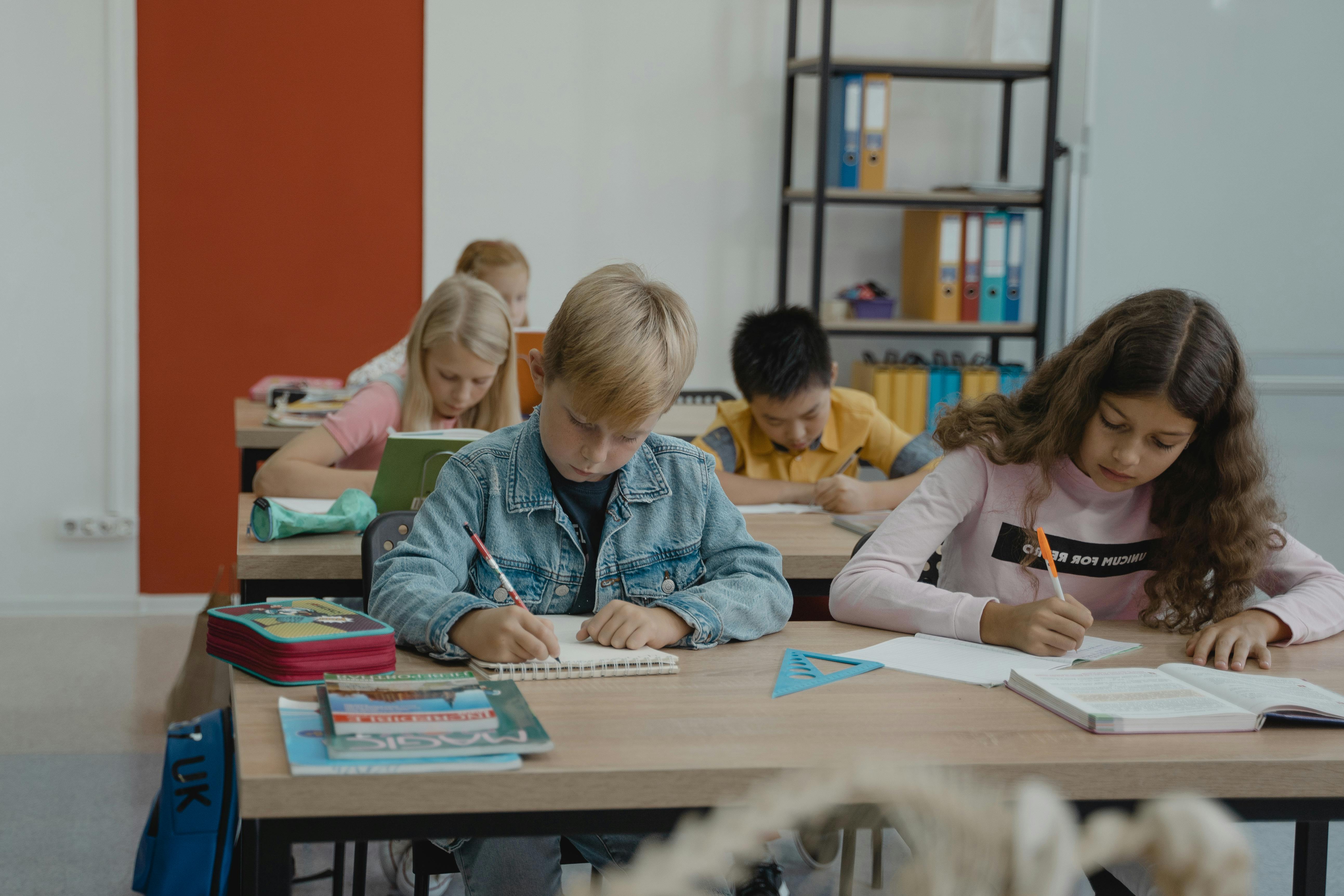 students in a public school classroom setting