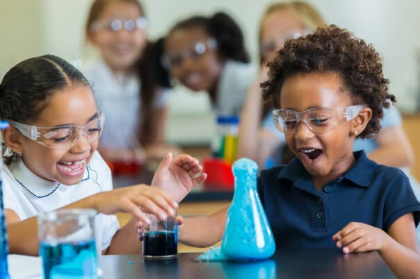 Students in science lab