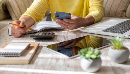 person planning fundraising budget