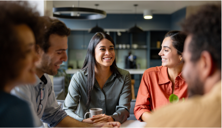 fundraising coordinator speaking with leadership
