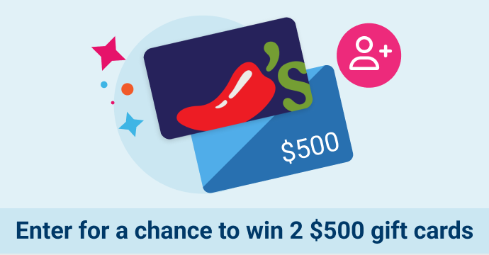 Enter for a chance to win 2 $500 gift cards