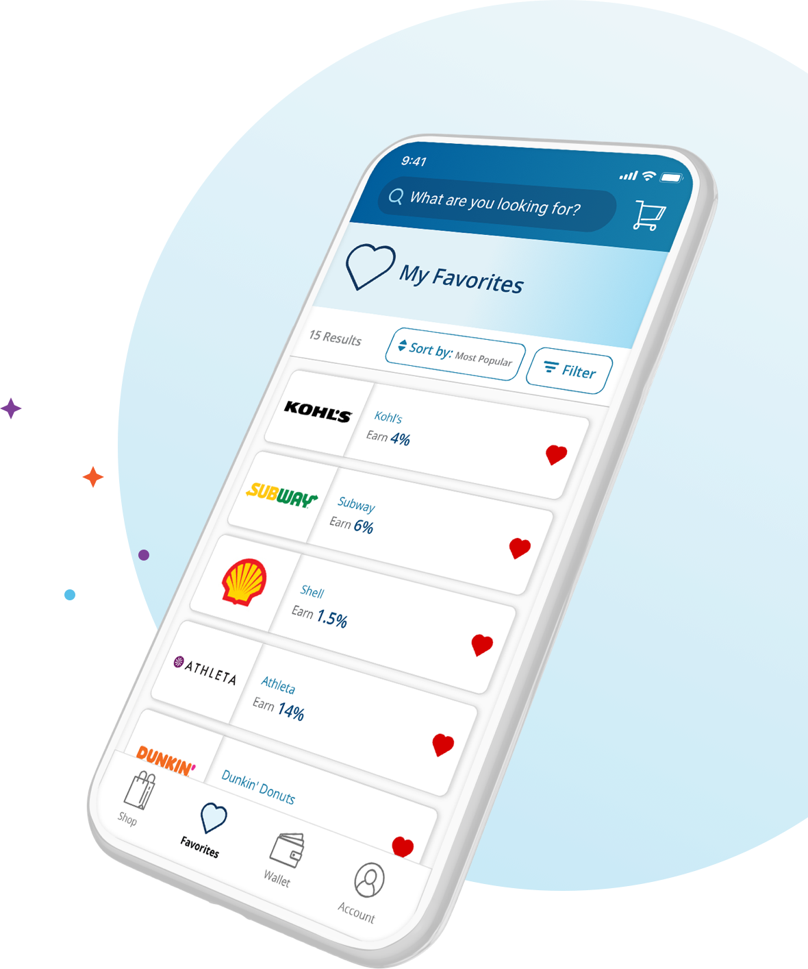 add brands you love to your favorites